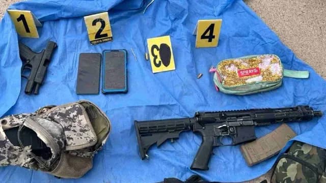 Armas aseguradas tras balacera en Guaymas, Sonora