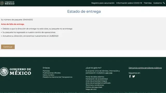 Página falsa del Gobierno