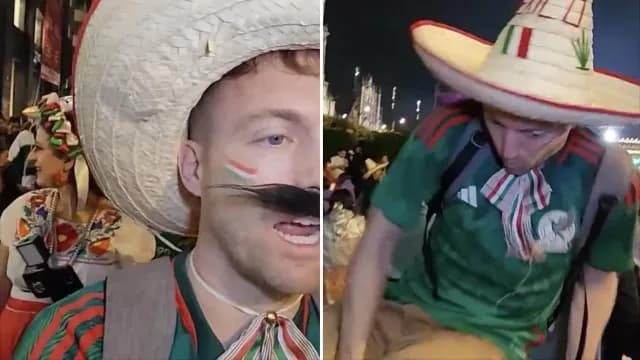 Extranjero llora durante el Grito en el Zócalo