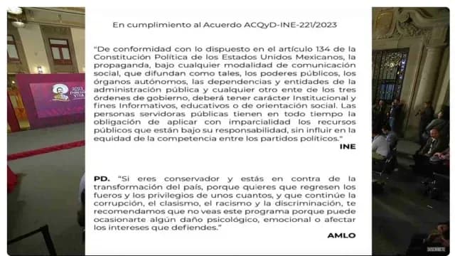 Mensaje previo a conferencia en Palacio Nacional