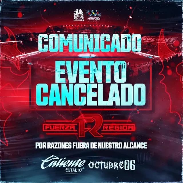 Comunicado emitido por las redes del grupo Fuerza Regida. Foto: Instagram @fuerzaregida