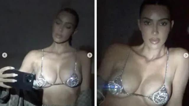 Kim Kardashian posa en sostén Gucci
