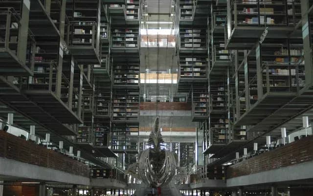 Interior de la Biblioteca Vasconcelos, en la Ciudad de México