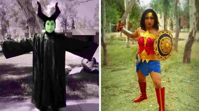 Joven Mexicano Viral se Disfraza de la Mujer Maravilla y Malefica en Halloween