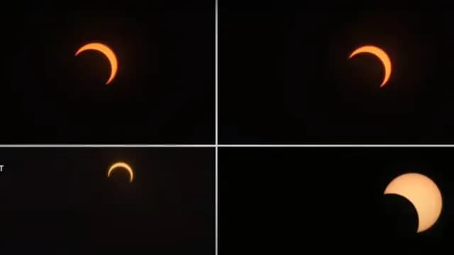 Punto máximo del eclipse solar 2023 en la Península de Yucatán México