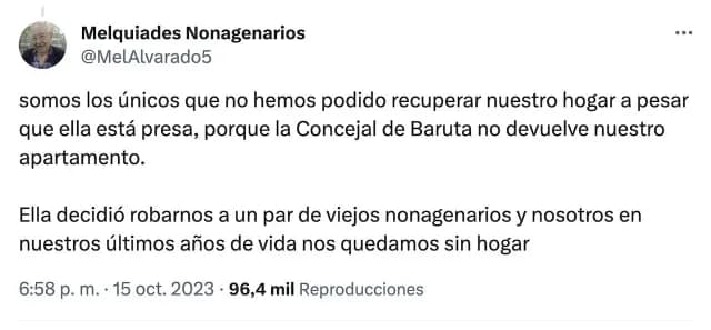 Melquiades Alvarado denunció que fue víctima de despojo