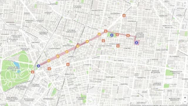 Ruta del Gran Desfile de Día de Muertos. Foto: Gobierno de la Ciudad de México