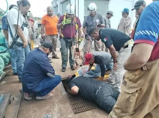 Cocodrilo atrapado en una tubería de Ciudad Victoria, Tamaulipas