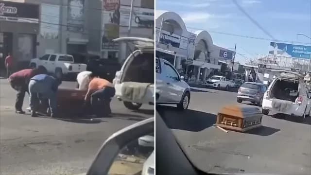 Ataúd se cae de carroza en Culiacán