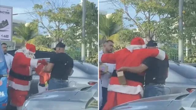 Santa Clos consigue que dos conductores se calmen
