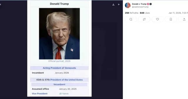 Presidente Donald Trump en su red social. Foto: @TruthSocial