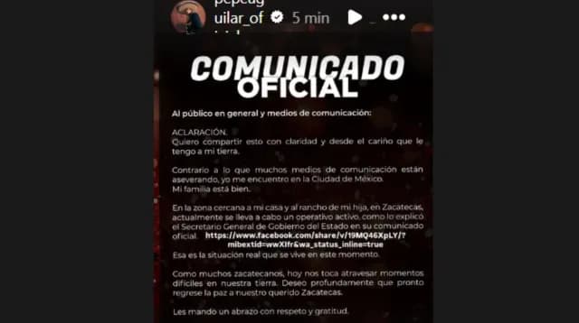 Comunicado de Pepe Aguilar