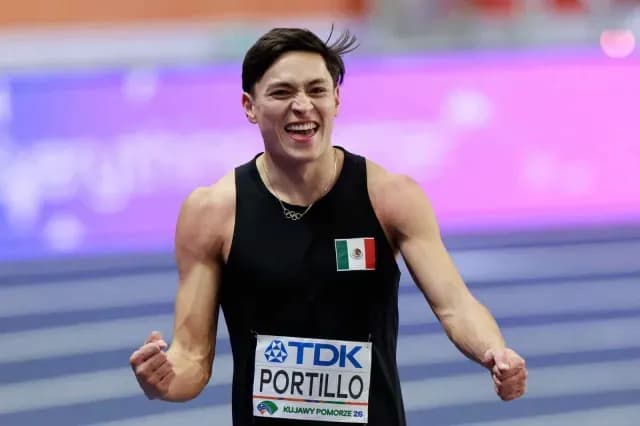 Erick Portillo, subcampeón de salto de altura en Mundial de Atletismo. Foto: AFP