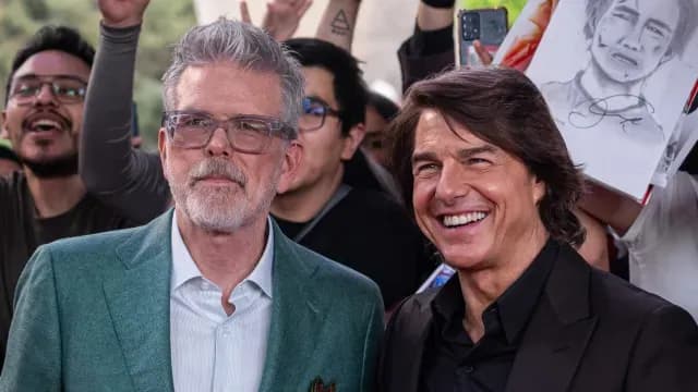 Tom Cruise y el director de la película Christopher McQuarrie.