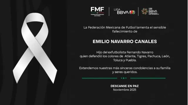 FMF lamenta muerte de hijo del futbolista Fernando Navarro.