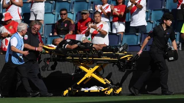 El abanderado Panjoj se desplomó. Foto AFP