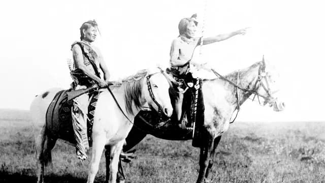 Integrantes de la nación blackfoot en Alberta, Canadá