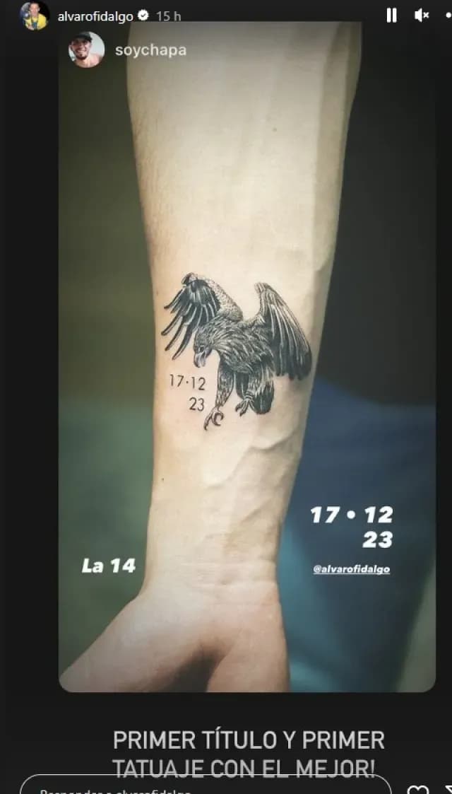 Así luce el tatuaje de Fidalgo. Foto: alvarofidalgo