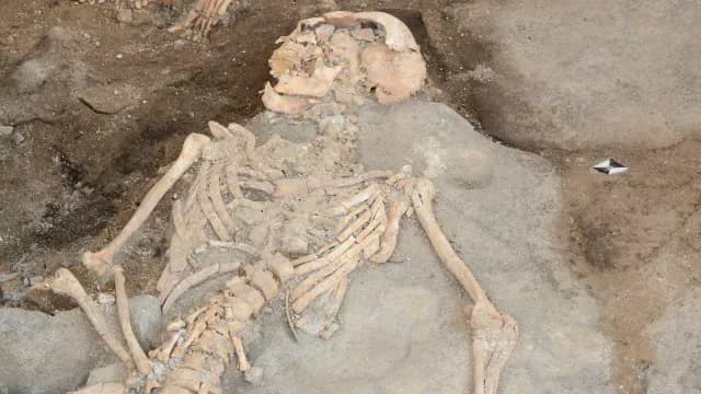 Hallan esqueletos de habitantes de Pompeya