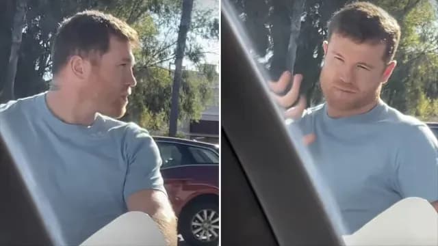 Saúl ‘Canelo’ Álvarez despachando gasolina