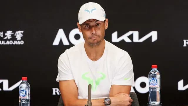 Rafael Nadal durante la conferencia de prensa en el Abierto de Australia