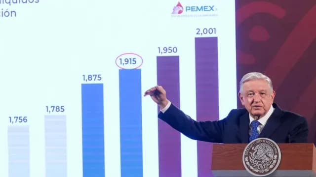 AMLO durante una conferencia mañanera