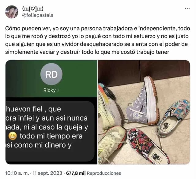 Denunció que su novio destruyó sus cosas tras serle infiel