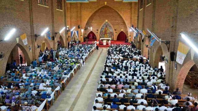 Papa Francisco en una ceremonia con obispos en el Congo