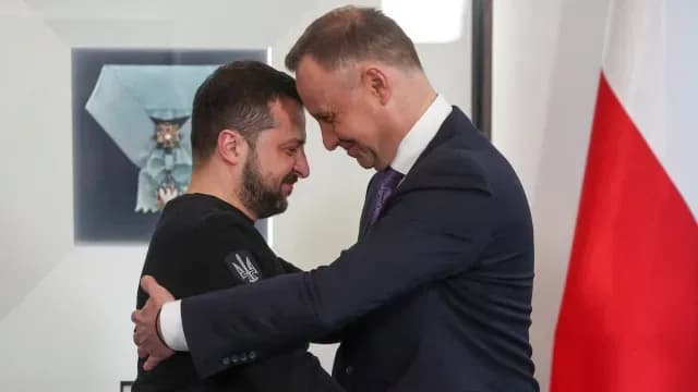 Volodímir Zelenski y el presidente de Polonia, Andrzej Duda