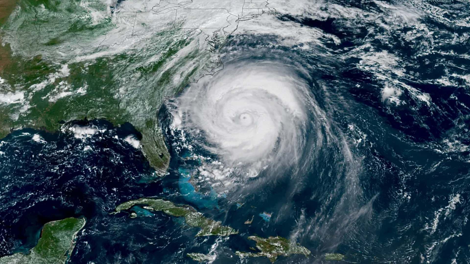 Huracán Erin desplazándose en el Atlántico en agosto de 2025. Foto: Satélites de la NOAA