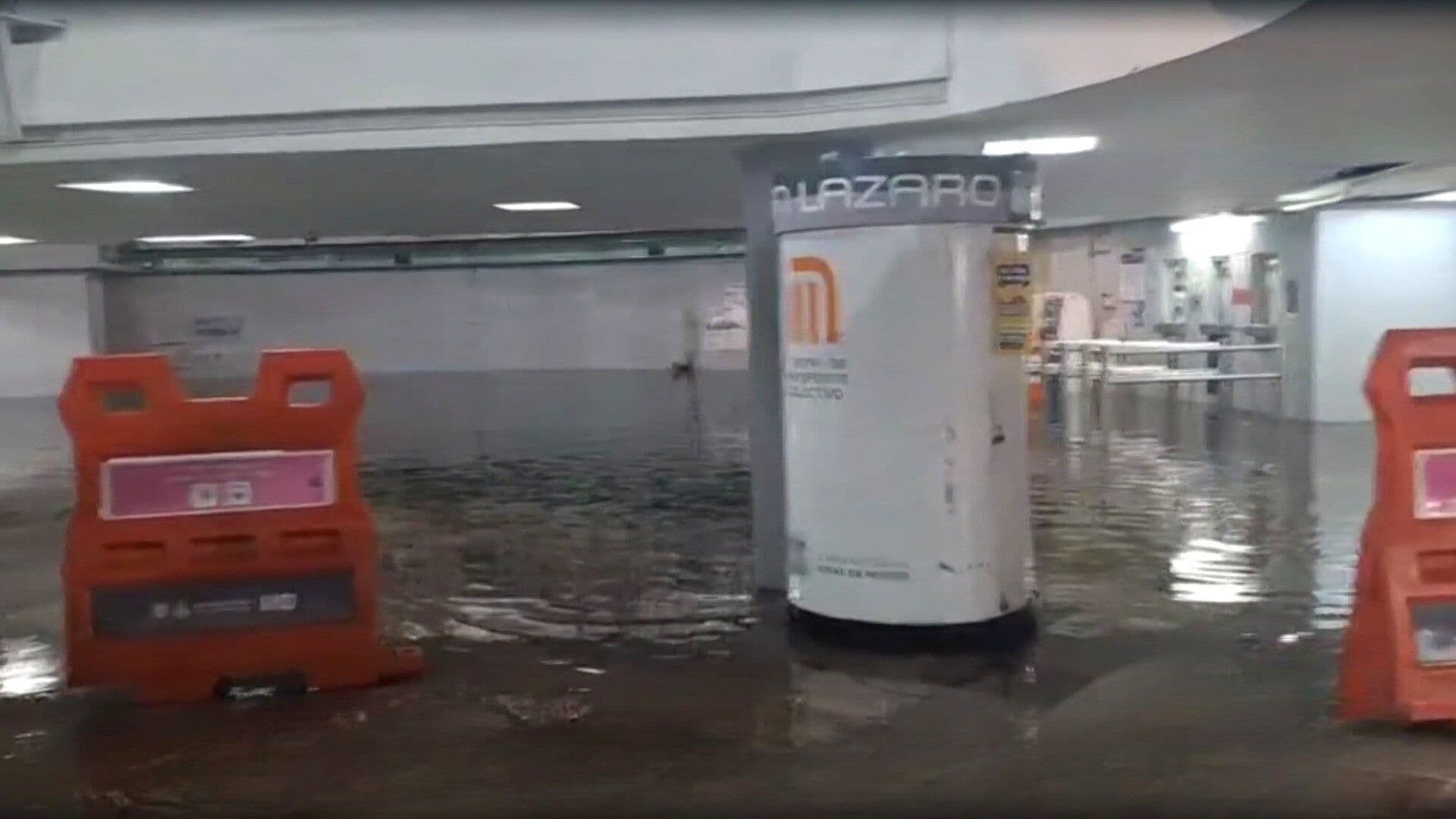 Lluvias Provocan Inundación en la Estación San Lázaro de la Línea B del Metro de la CDMX