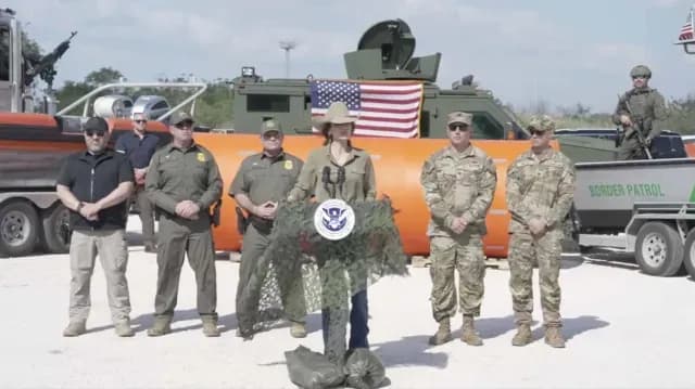 Kristy Noem Anuncia Nueva Barrera Durante Visita a Valle de Texas