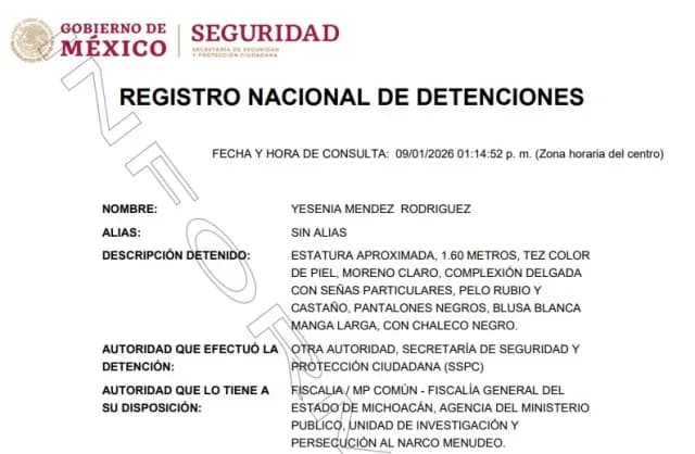 Registro Nacional de Detenciones.
