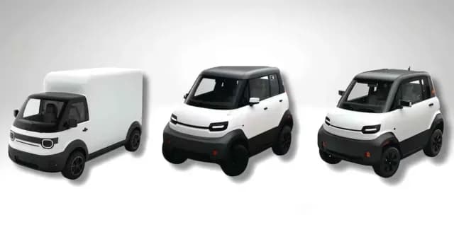 Los tres modelos de auto Olinia. Foto: Gobierno de México