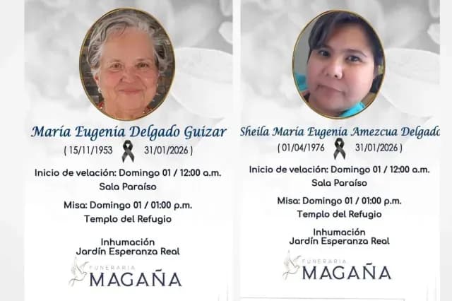 Eugenia Delgado y Sheila, tía y prima, respectivamente, del secretario de Educación Pública (SEP), Mario Delgado Carrillo