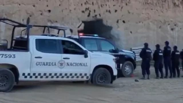 Policía Estatal y Guardia Nacional resguardaron el lugar del hallazgo. Foto: Guardia Nacional