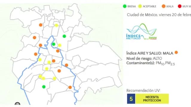 Mapa de la calidad del aire