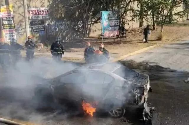 Quema de vehículos en Jalisco. Foto: N+