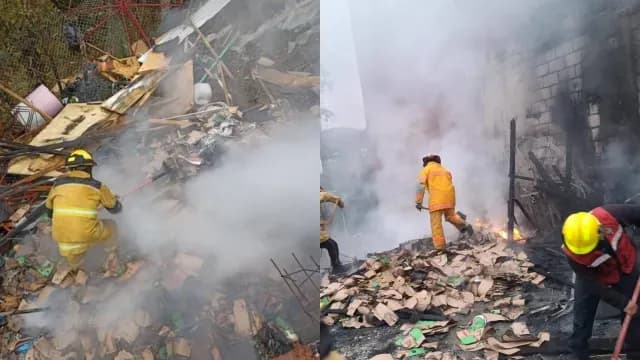 Atienen explosión en taller de pirotecnia en Huauchinango. Foto: SICOM Huauchinango 98.9
