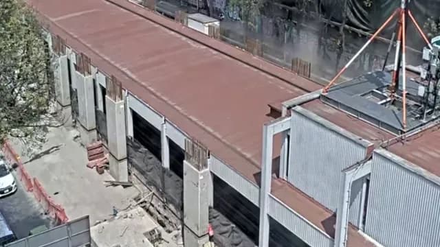 Momento del colapso de edificio en San Antonio Abad, CDMX.