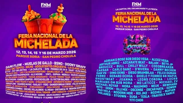 Cartel completo de la Feria Nacional de la Michelada 2026. Foto: Feria Nacional de la Michelada