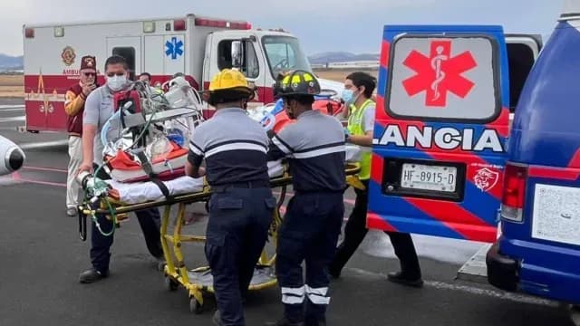 La menor fue trasladada en un avión a Galveston, Texas. Foto: H.Cuerpo de Bomberos de Silao de la Victoria