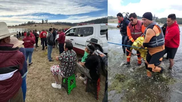 La mañana del domingo recuperaron el segundo cuerpo ahogado. Foto: SEGOB Puebla