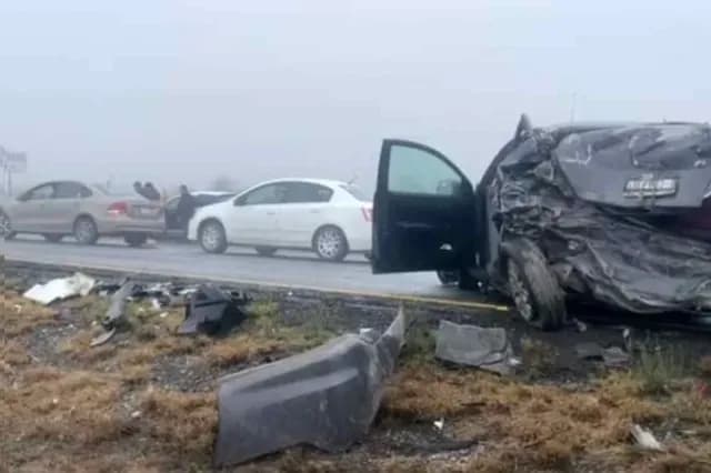 Choque en autopista en Matehuala. Foto: Capufe