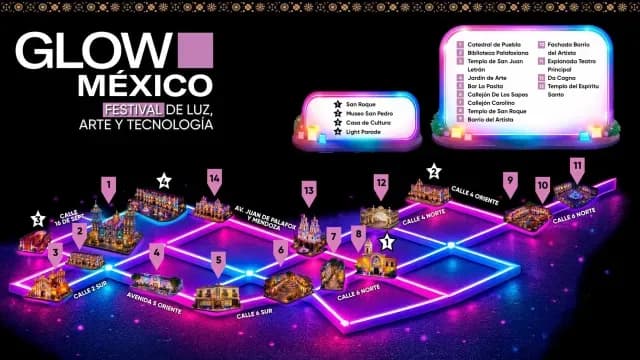 Recorrido de Glow México en Centro Histórico de Puebla. Foto: Convenciones Puebla