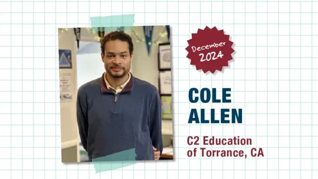 En diciembre de 2024, Cole fue elegido profesor del mes. Foto: Facebook | c2education