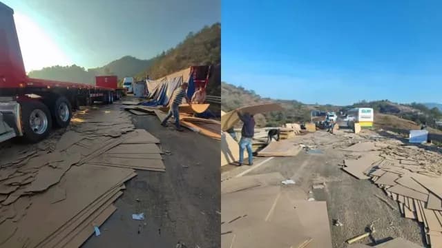 No hay paso a la circulación durante las labores de limpieza. Foto: Grupos de emergencias