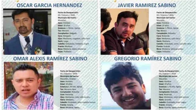 Familia del Edomex desaparecida en Mazatlán, Sinaloa.