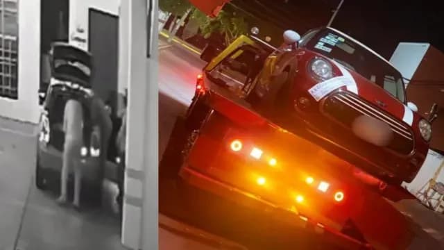 El vehículo fue localizado vacío cerca de la clínica. Foto: FGE Puebla