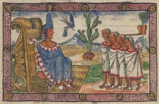 Moctezuma recibiendo una embajada de Huejotzingo